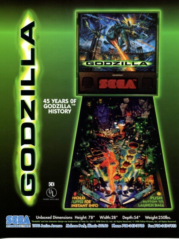 GODZILLA SEGA PINBALL FLIPPER (D0061)